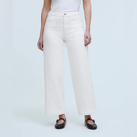Madewell The Curvy Emmett Wide-Leg Jean in Tile White: Welt Pocket Edition 26 - Picture 2 of 4
